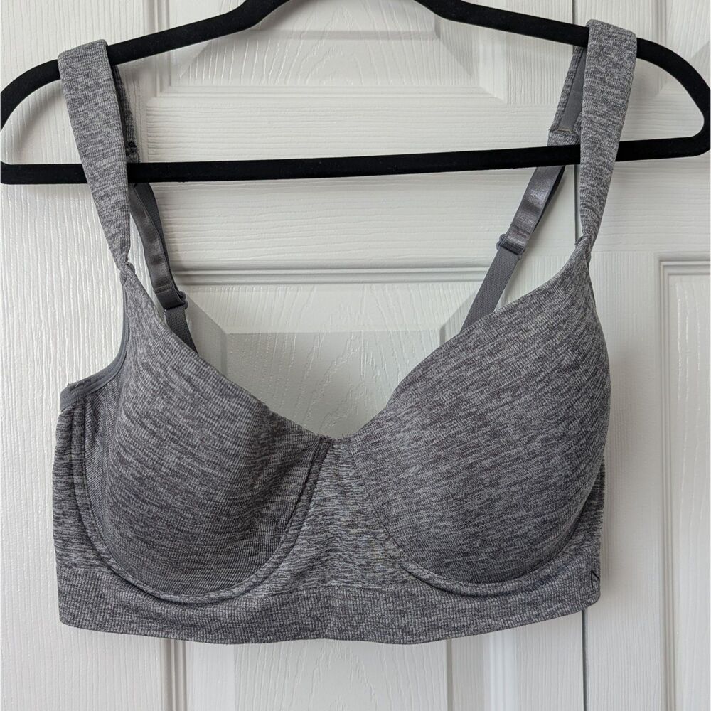 Nautica Intimates Size 38D Lightly Lined Bra Underwire Adjustable Straps Gray